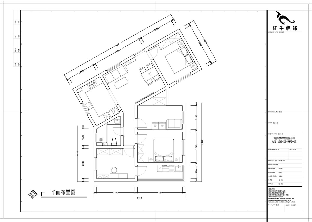 张智猿｜长营村145号1-306-100㎡-现代简约风格｜4室1厅1卫｜老房装修｜定制家｜全包15万｜00_02平面布置图